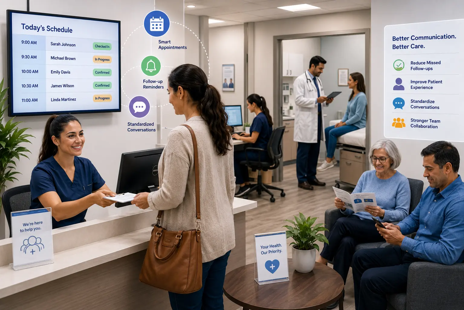 AI clinic patient communication dashboard improving healthcare support.