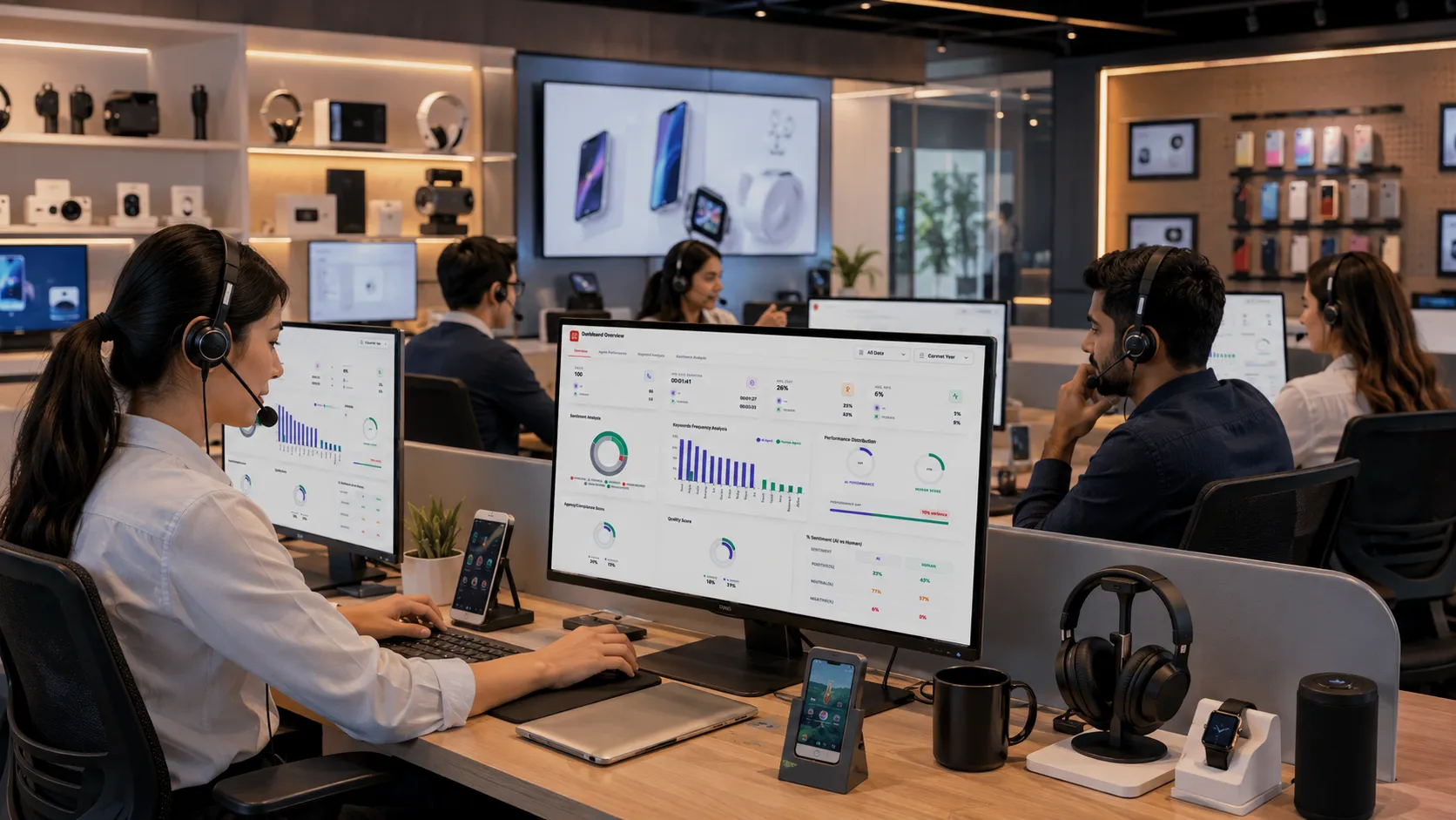 Consumer electronics team using AI analytics