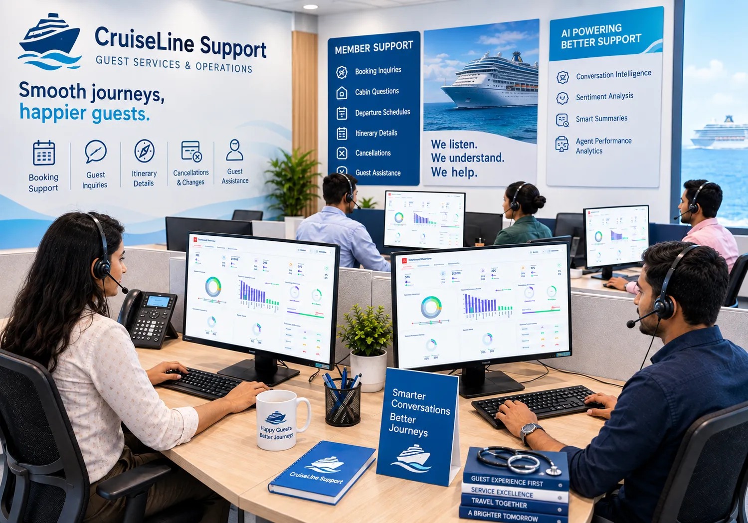 AI call analytics for cruise line customer service teams
