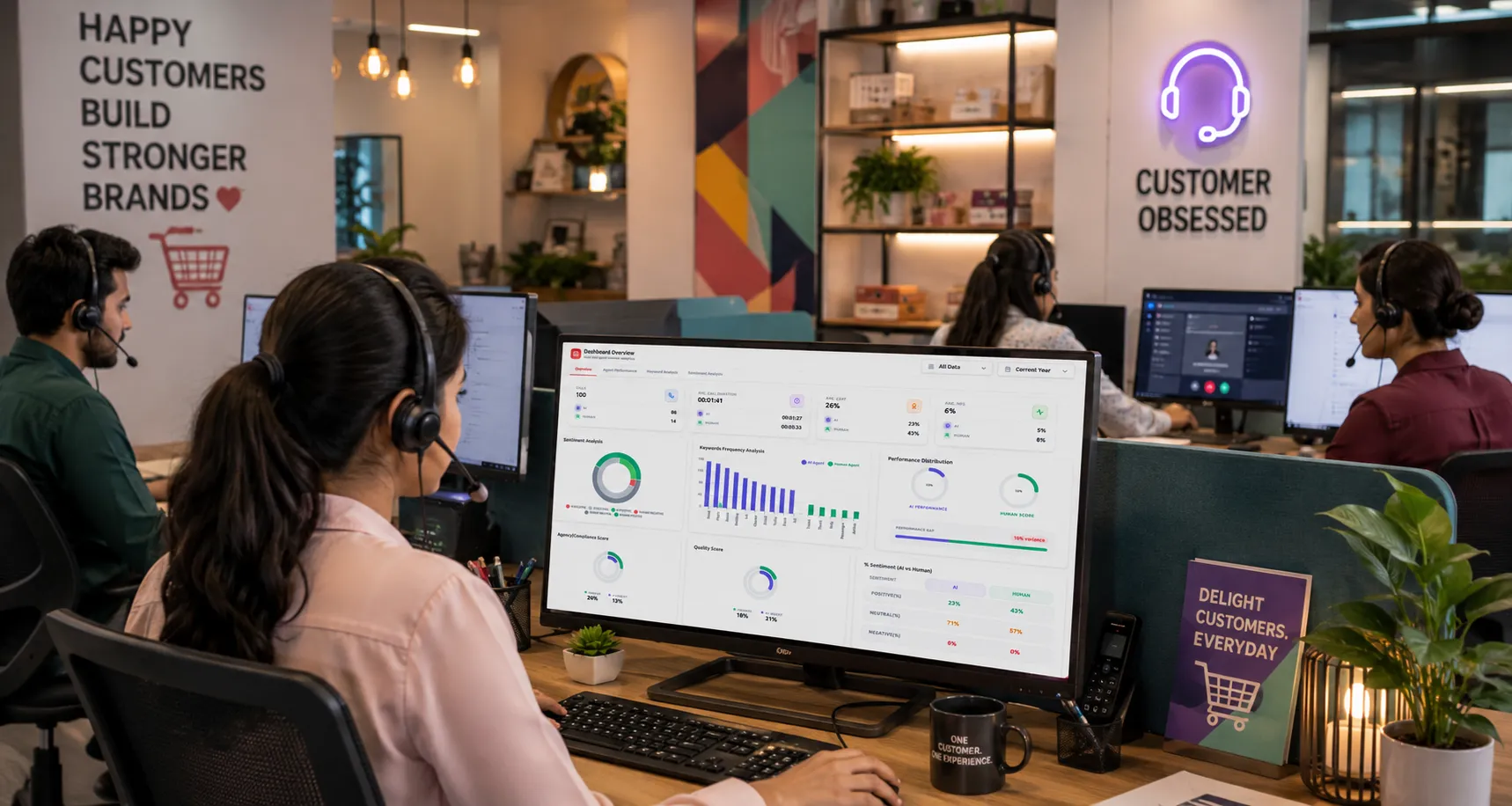 E-commerce team using AI call analytics