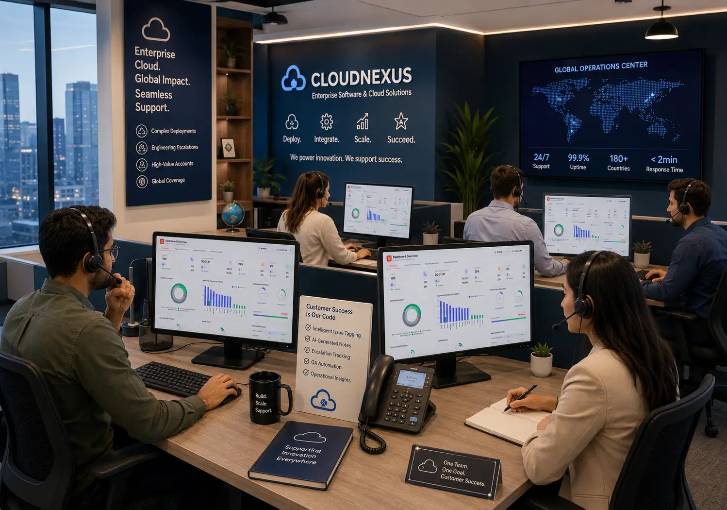 Enterprise software customer support with conversation intelligence.