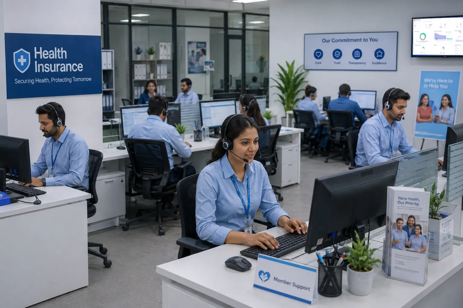 Health insurance support team using Verbix analytics dashboard
