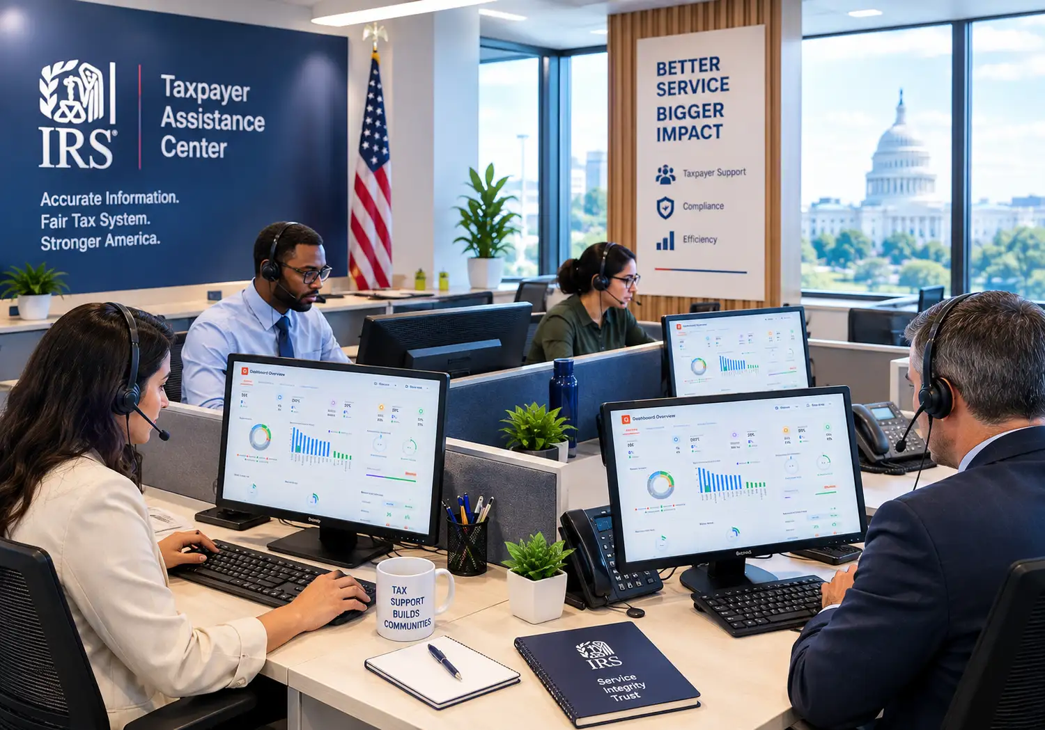 Federal and national tax agency taxpayer support call center