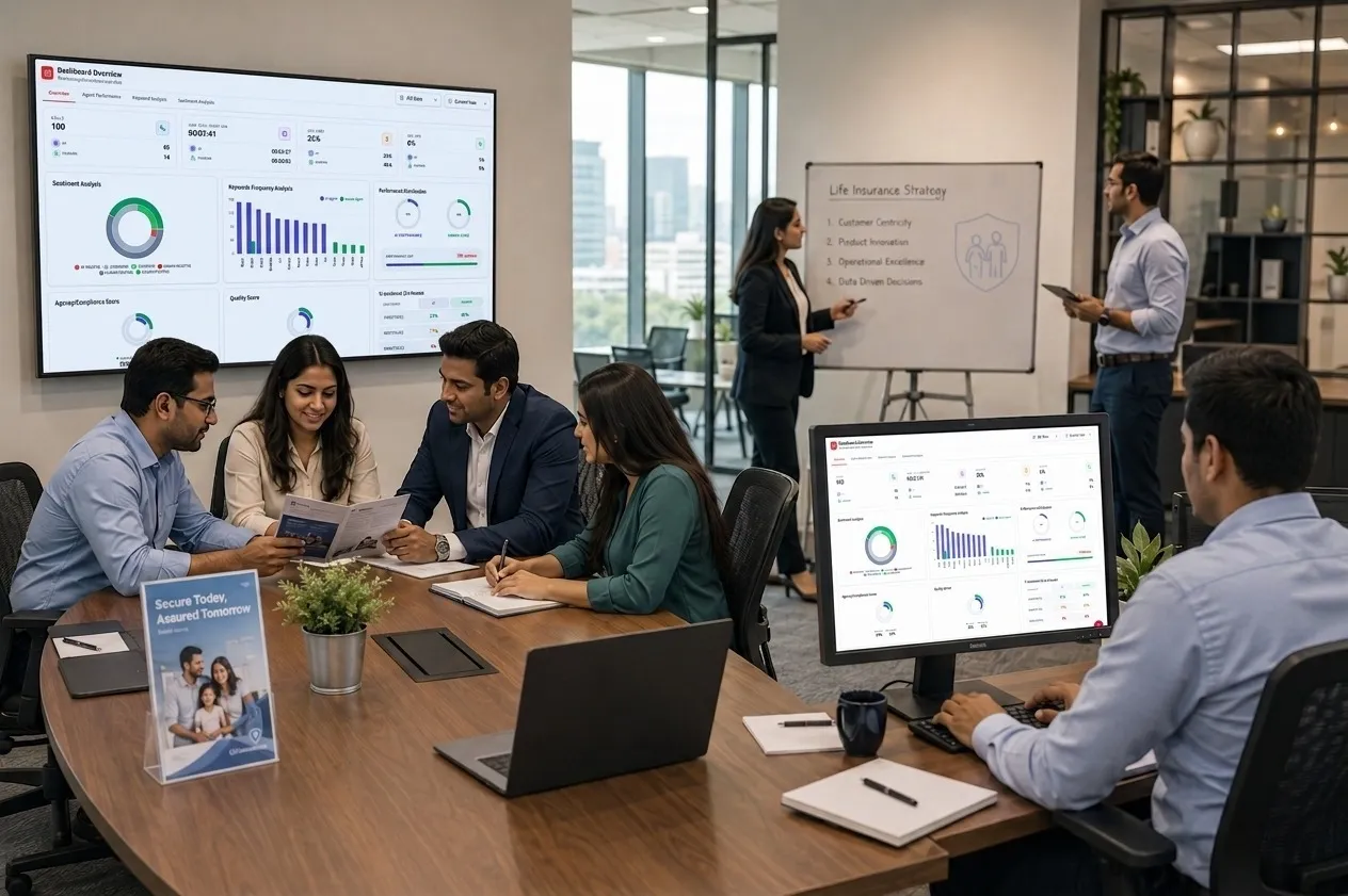 Life insurance advisors monitoring customer interactions
