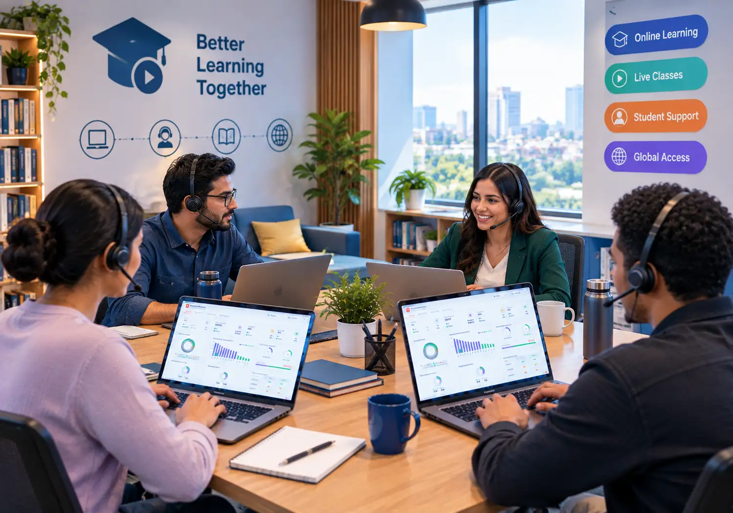 Online education provider customer support center